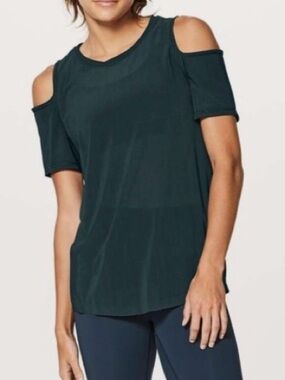 Lululemon ready set go cold shoulder top in Dark Teal size 10